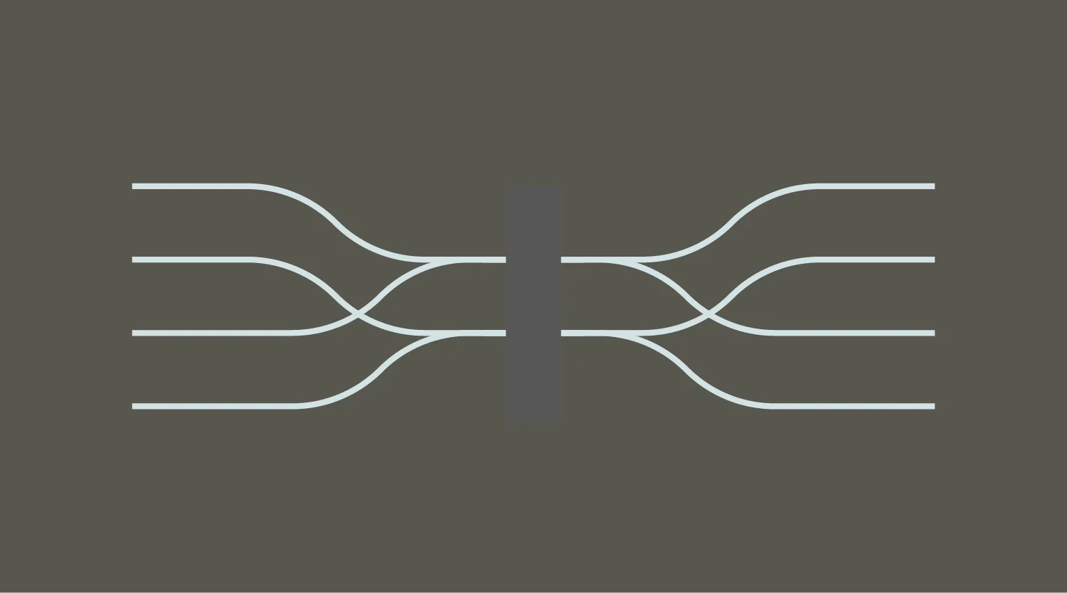 Cognitive Research on Learning Processes and Neurodidactics Abstract icon featuring interconnected and intersecting flowing lines, representing cognitive processes and neurodidactics.