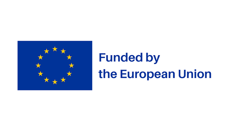 European Union flag featuring twelve yellow stars on a blue background, accompanied by the text &ldquo;Funded by the European Union.&rdquo;