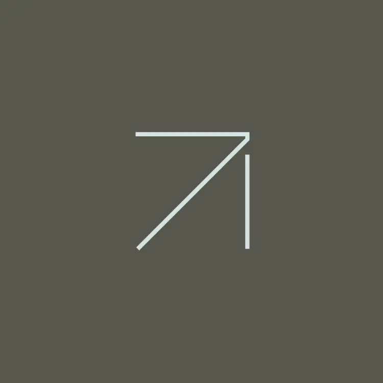 Innovation Minimalist light blue icon featuring an upward-pointing diagonal arrow, symbolizing innovation and progress.