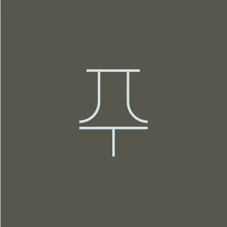 Investigation Minimalist light blue icon featuring an abstract laboratory flask, symbolizing scientific investigation and experimentation.